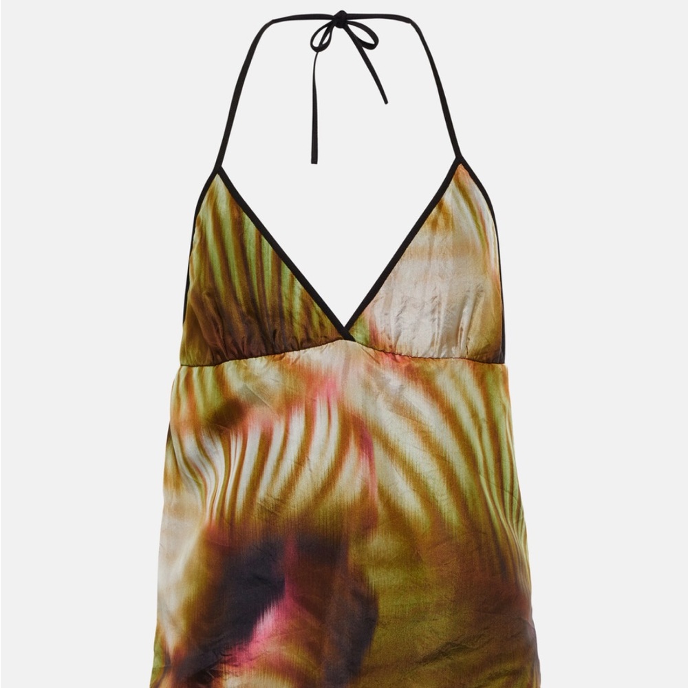 Exclusive Dries Van Noten Silk Print 90s / Y2K Halter Top